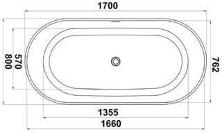 Ванна BAS ВА00024 Катания 170х80 см белая